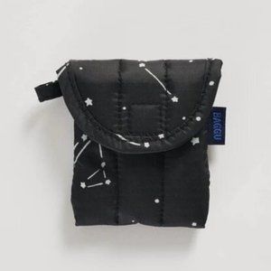 NWT BAGGU Puffy Earbuds Case - Black Constellation